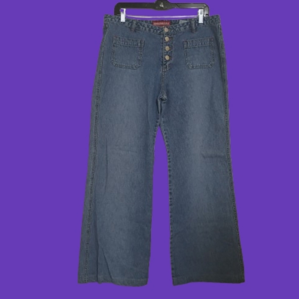 Union Bay Vintage Buttonfly Flared Jeans 34 Casual Sailor
